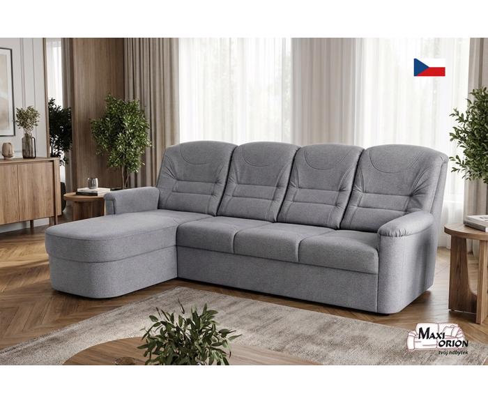 Fotogalerie Rohová rozkládací sedací souprava Agáta s relaxačním prvkem - silver