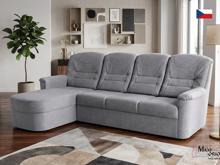 Fotogalerie Rohová rozkládací sedací souprava Agáta s relaxačním prvkem - silver