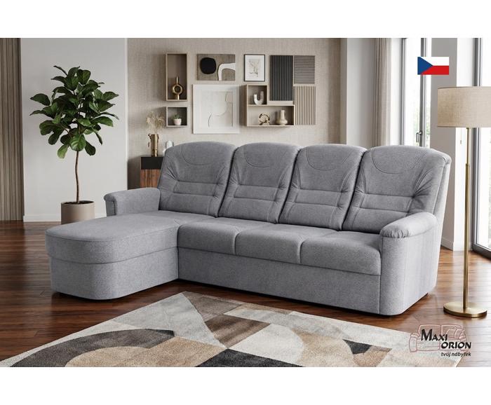 Fotogalerie Rohová rozkládací sedací souprava Agáta s relaxačním prvkem - silver