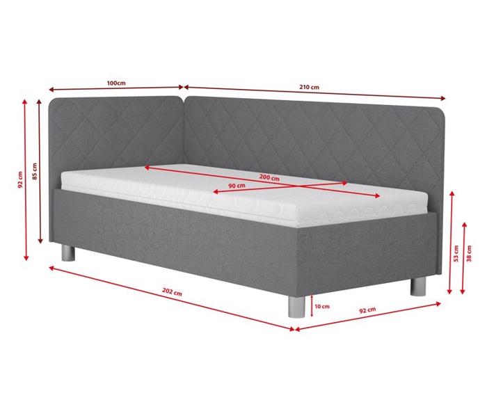 Fotogalerie Blanář - čalouněné čelo k posteli Fiona 200 cm - Stone