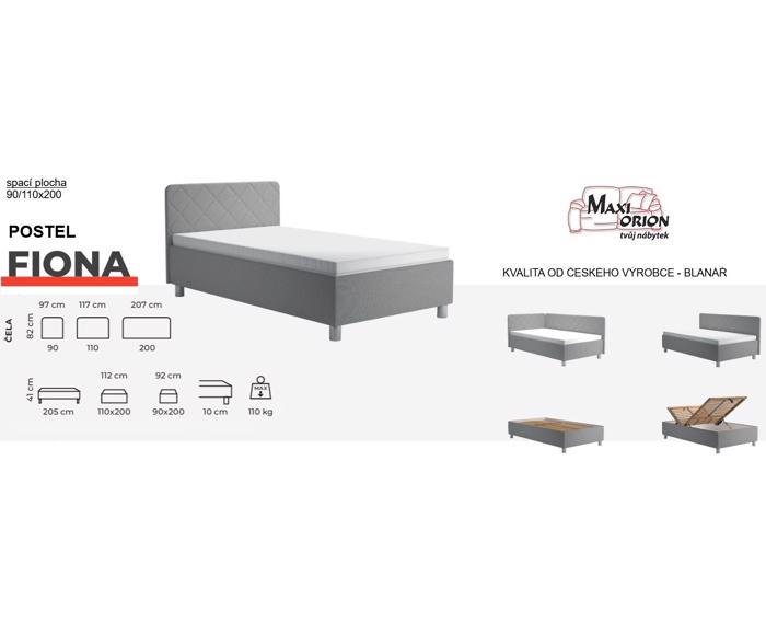 Fotogalerie Blanář - čalouněné čelo k posteli Fiona 200 cm - Stone