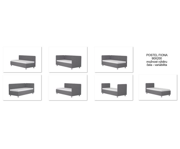 Fotogalerie Blanář - čalouněné čelo k posteli Fiona 200 cm - Stone
