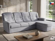 Fotogalerie Rohová rozkládací sedací souprava Agáta s otomanem - Silver