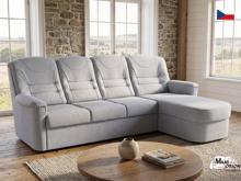 Fotogalerie Rohová rozkládací sedací souprava Agáta s otomanem - Silver