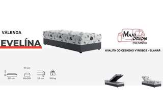 Blanář - válenda s úložným prostorem, Evelína 90x200 - výběr barvy