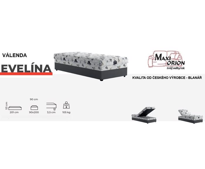 Fotogalerie Blanář - válenda s úložným prostorem, Evelína 90x200 - výběr barvy