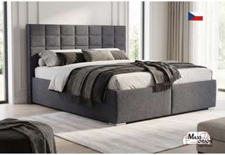 Blanář - čalouněná postel Bora 180x200 úložný prostor boční výklop - tmavě šedá