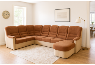 Velká rohová sedací souprava Agáta ve tvaru U s relaxačním prvkem - výběr barvy