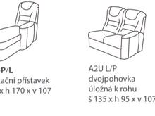 Fotogalerie Velká rohová sedací souprava Agáta ve tvaru U s relaxačním prvkem - výběr barvy