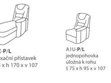 Fotogalerie Rohová sedací souprava Agáta ve tvaru U s relaxačním prvkem - výběr potahů