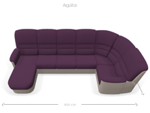 Fotogalerie Rohová sedací souprava Agáta ve tvaru U s relaxačním prvkem - výběr potahů