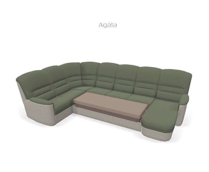 Fotogalerie Velká rohová sedací souprava Agáta ve tvaru U s relaxačním prvkem - výběr barvy