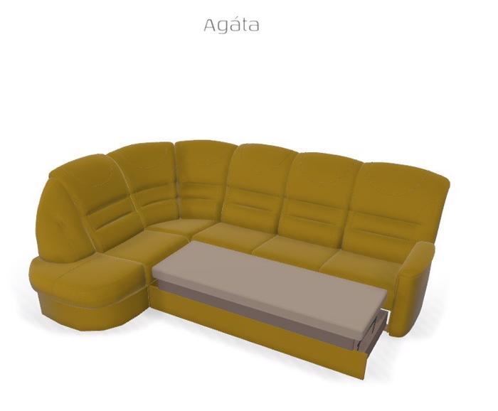 Fotogalerie Rohová sedací souprava Agáta s rozkladem a úložným prostorem - výběr barvy