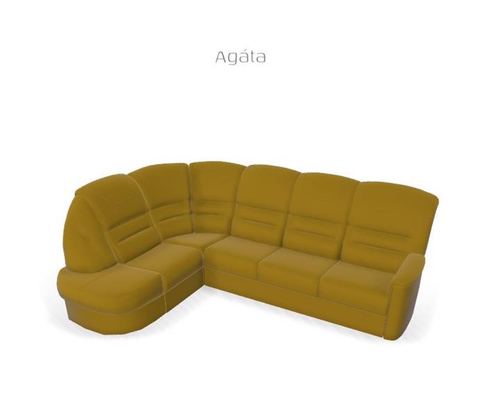 Fotogalerie Rohová sedací souprava Agáta s rozkladem a úložným prostorem - výběr barvy