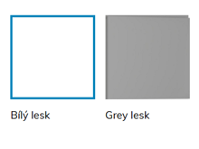 Fotogalerie Kuchyňská linka Carrini 307 cm bílá a šedá s vysokým leskem, s pracovní deskou a zádovým panelem