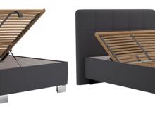 Fotogalerie Blanář - čalouněná postel Kelly s matrací 90x200 - tmavě šedá 