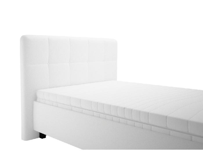 Fotogalerie Blanář – čalouněná postel Kelly s matrací 120×200 z umělé kůže (koženka) - bílá
