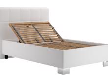 Fotogalerie Blanář – čalouněná postel Kelly s matrací 120×200 z umělé kůže (koženka) - bílá