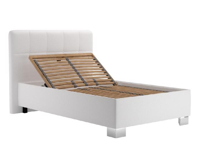 Fotogalerie Blanář – čalouněná postel Kelly s matrací 120×200 z umělé kůže (koženka) - bílá