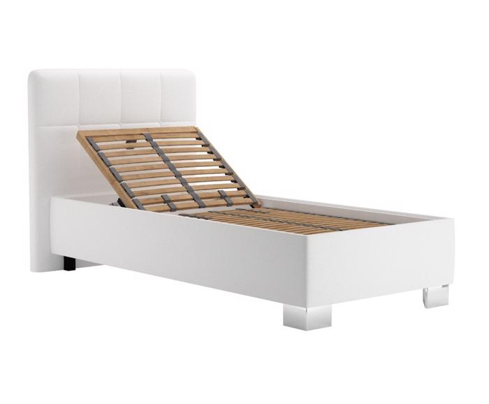 Fotogalerie Blanář – moderní čalouněná postel Kelly 90×200 z umělé kůže (koženka) - bílá
