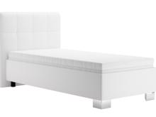 Fotogalerie Blanář – čalouněná postel Kelly s matrací 90×200 z umělé kůže (koženka) - bílá