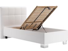 Fotogalerie Blanář – moderní čalouněná postel Kelly 90×200 z umělé kůže (koženka) - bílá