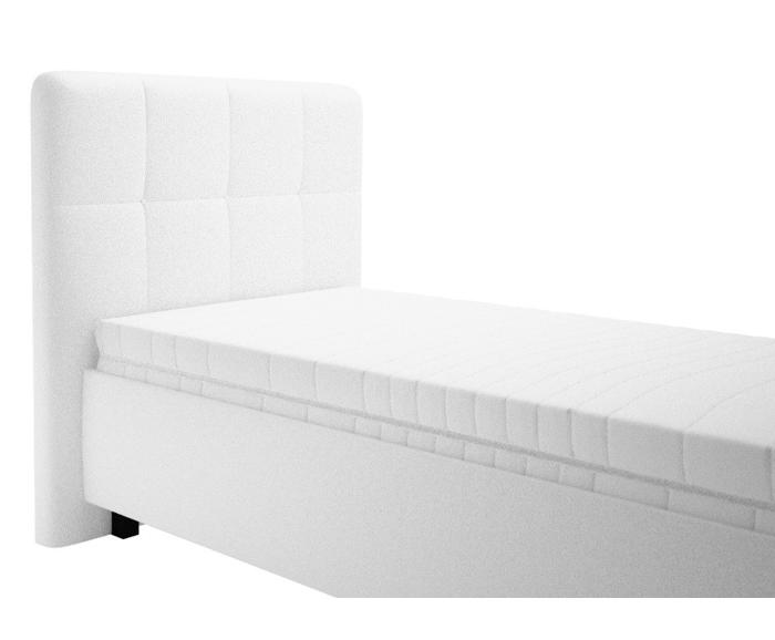 Fotogalerie Blanář – čalouněná postel Kelly s matrací 90×200 z umělé kůže (koženka) - bílá