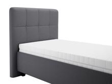 Fotogalerie Blanář – čalouněná postel Kelly s matrací 90×200 z umělé kůže (koženka) - tmavě šedá