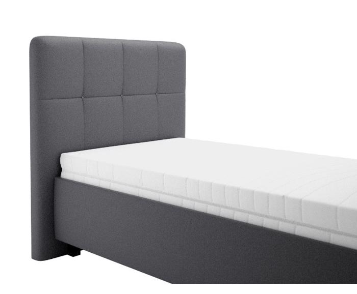 Fotogalerie Blanář – čalouněná postel Kelly s matrací 90×200 z umělé kůže (koženka) - tmavě šedá
