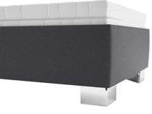 Fotogalerie Blanář – čalouněná postel Kelly s matrací 90×200 z umělé kůže (koženka) - tmavě šedá