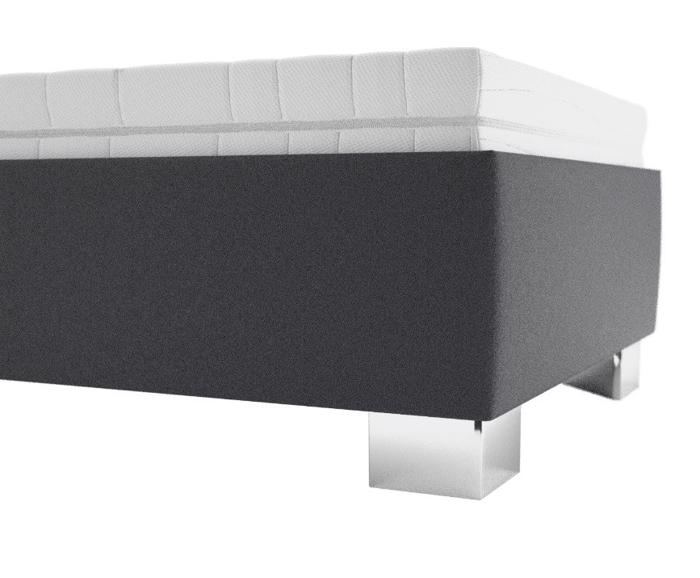 Fotogalerie Blanář – čalouněná postel Kelly s matrací 90×200 z umělé kůže (koženka) - tmavě šedá