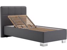 Fotogalerie Blanář – čalouněná postel Kelly s matrací 90×200 z umělé kůže (koženka) - tmavě šedá