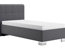 Fotogalerie Blanář – čalouněná postel Kelly s matrací 90×200 z umělé kůže (koženka) - tmavě šedá