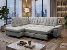 Fotogalerie Rohová sedačka Lena L Lux Levá – šedá, rozkládací s úložným prostorem