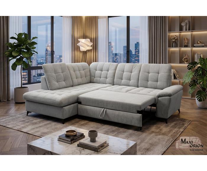 Fotogalerie Rohová sedačka Lena L Lux Levá – šedá, rozkládací s úložným prostorem