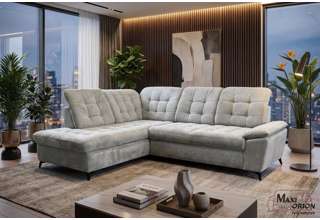 Rohová sedačka Lena L Lux Levá – šedá, rozkládací s úložným prostorem