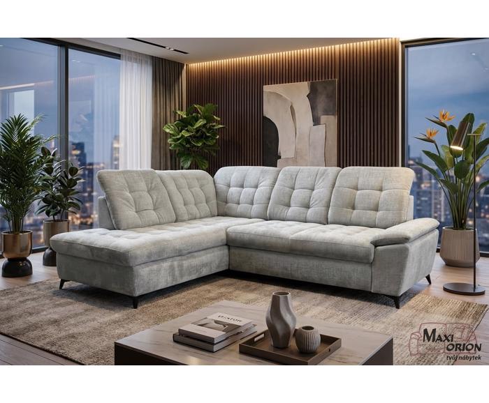 Fotogalerie Rohová sedačka Lena L Lux Levá – šedá, rozkládací s úložným prostorem