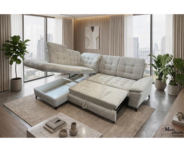 Fotogalerie Rohová sedačka Lena L Lux Levá – šedá, rozkládací s úložným prostorem