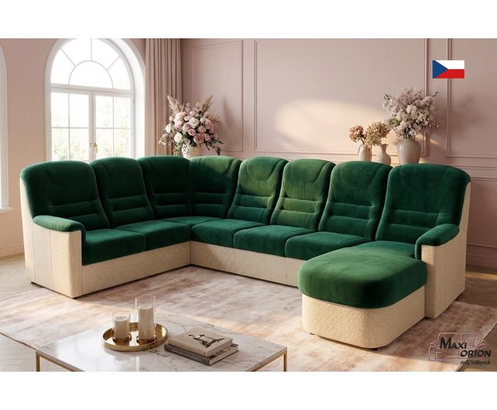 Fotogalerie Velká rohová sedací souprava Agáta ve tvaru U s relaxačním prvkem - výběr barvy