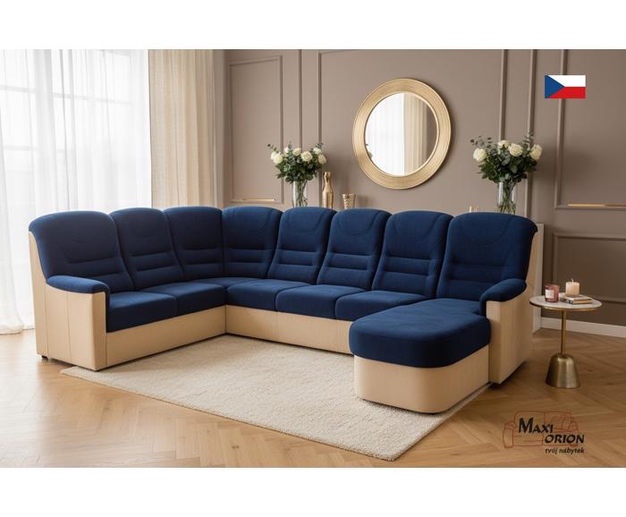 Fotogalerie Velká rohová sedací souprava Agáta ve tvaru U s relaxačním prvkem - výběr barvy
