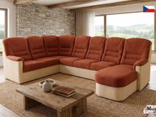 Fotogalerie Velká rohová sedací souprava Agáta ve tvaru U s relaxačním prvkem - výběr barvy