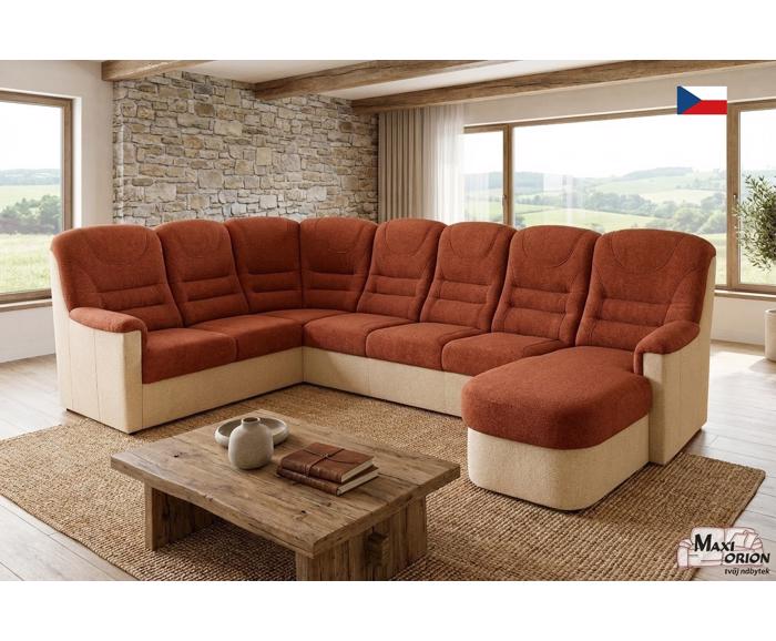 Fotogalerie Velká rohová sedací souprava Agáta ve tvaru U s relaxačním prvkem - výběr barvy