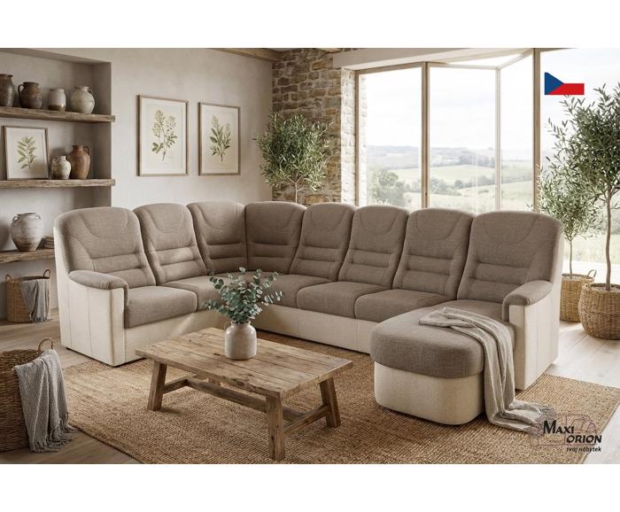 Fotogalerie Velká rohová sedací souprava Agáta ve tvaru U s relaxačním prvkem - výběr barvy