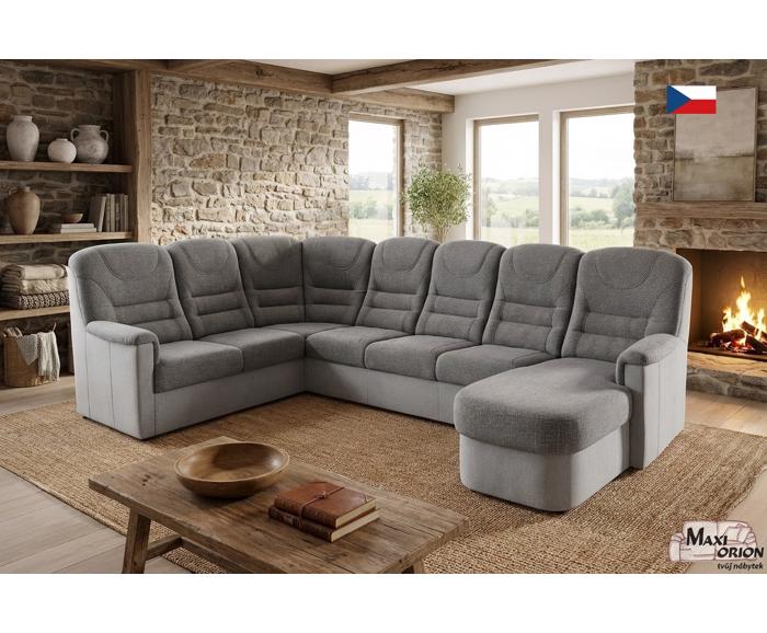 Fotogalerie Velká rohová sedací souprava Agáta ve tvaru U s relaxačním prvkem - výběr barvy