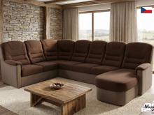 Fotogalerie Velká rohová sedací souprava Agáta ve tvaru U s relaxačním prvkem - výběr barvy