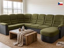 Fotogalerie Velká rohová sedací souprava Agáta ve tvaru U s relaxačním prvkem - výběr barvy