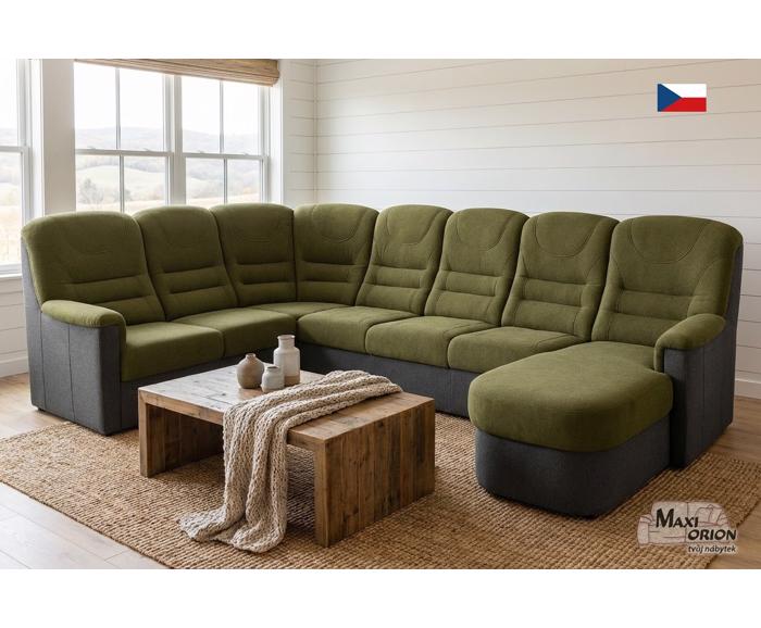 Fotogalerie Velká rohová sedací souprava Agáta ve tvaru U s relaxačním prvkem - výběr barvy