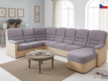 Fotogalerie Velká rohová sedací souprava Agáta ve tvaru U s relaxačním prvkem - výběr barvy