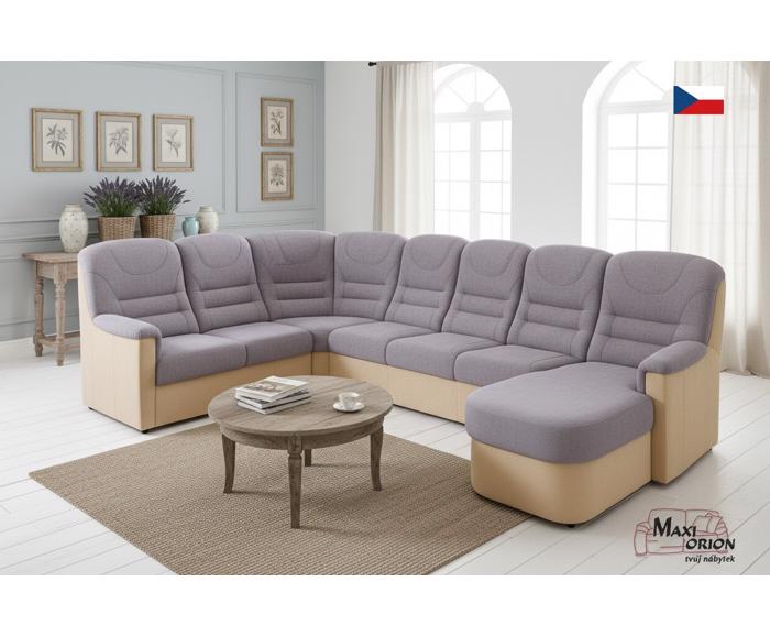 Fotogalerie Velká rohová sedací souprava Agáta ve tvaru U s relaxačním prvkem - výběr barvy