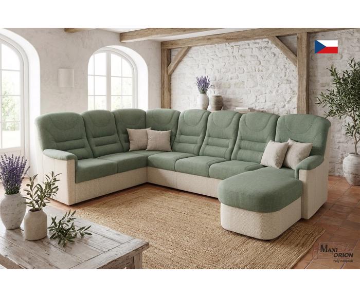 Fotogalerie Velká rohová sedací souprava Agáta ve tvaru U s relaxačním prvkem - výběr barvy